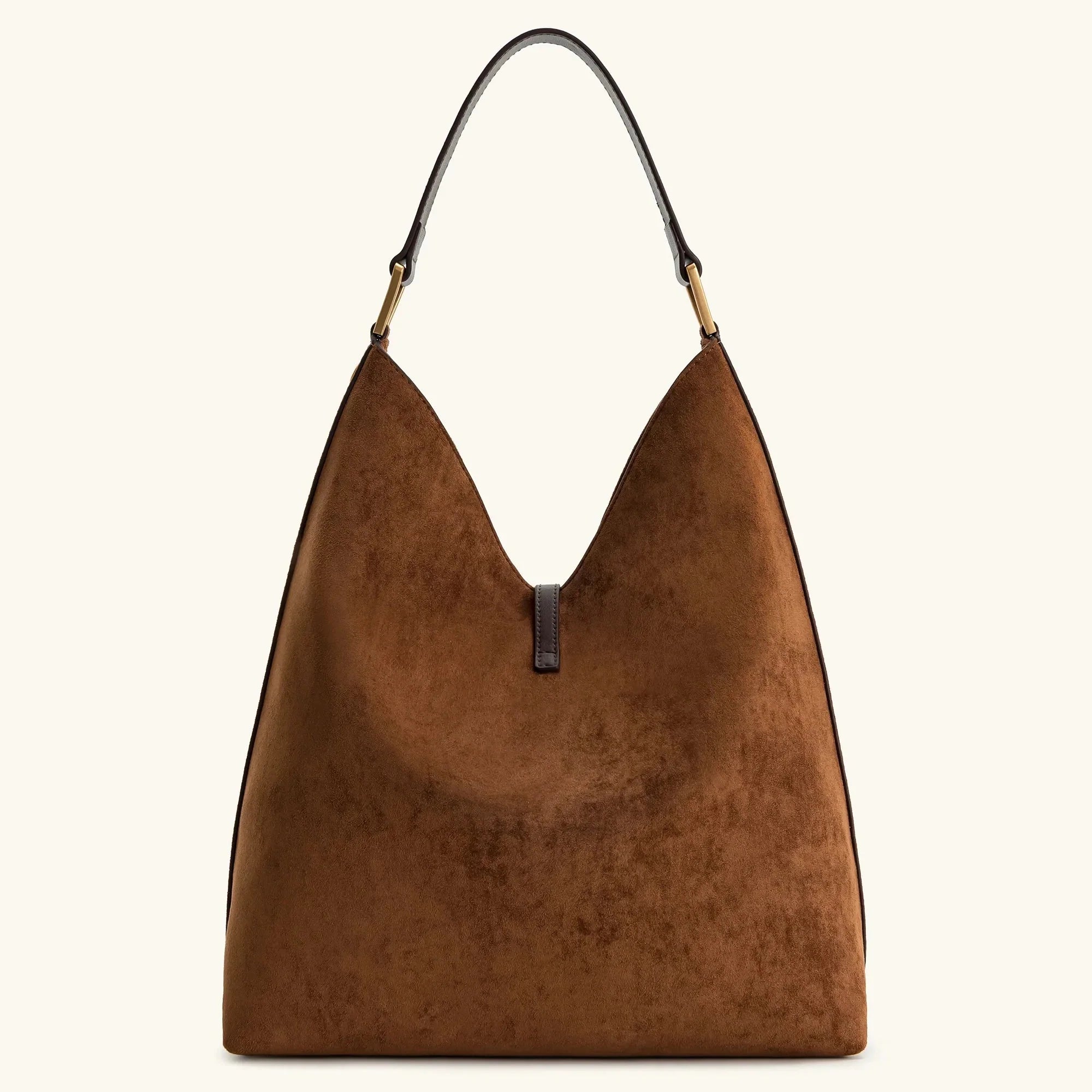 Olivia Hobo Shoulder Bag | Drawstring Detail Gold-Tone Shoulder Bag