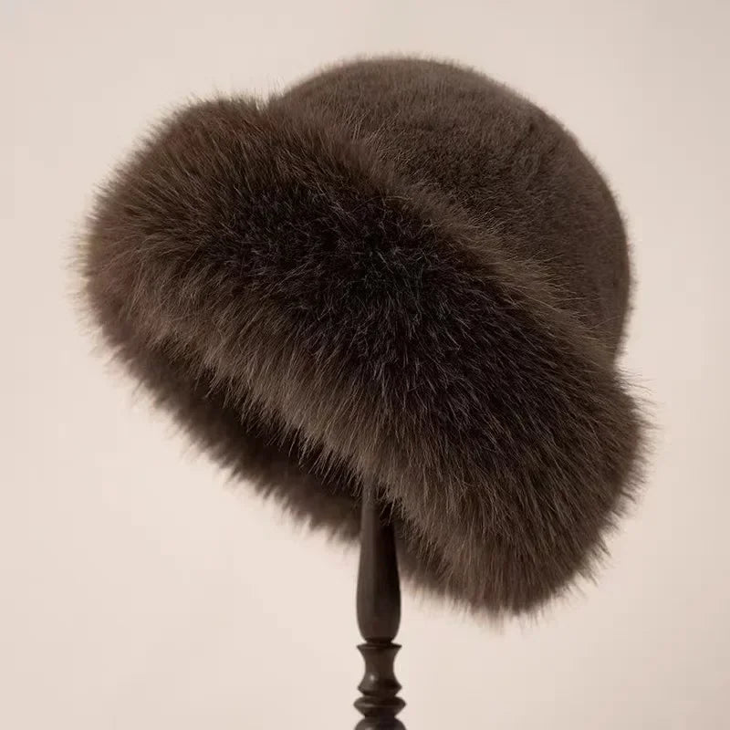 Amelia Relaxed Fit Fur Hat | Plush Texture Solid Fur Hat
