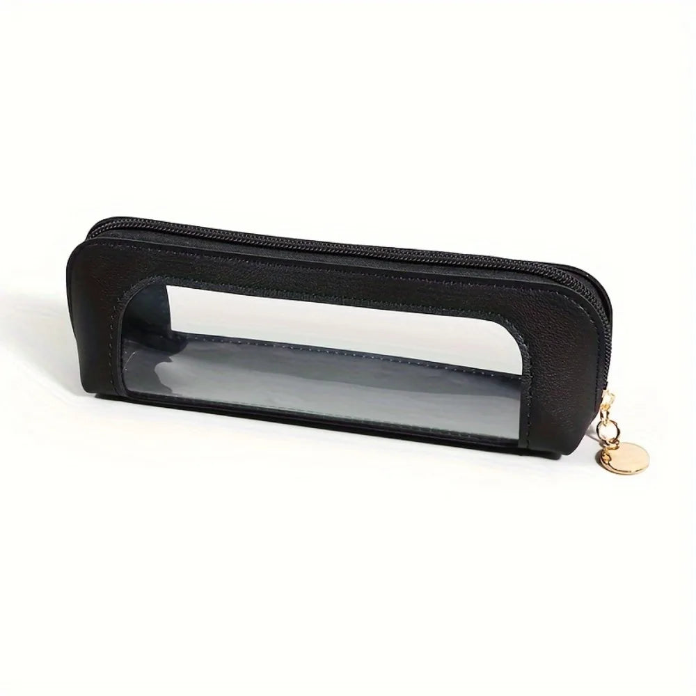 Case - Transparent Design - Faux Leather Finish - Zipper Closure - Practical Organizer