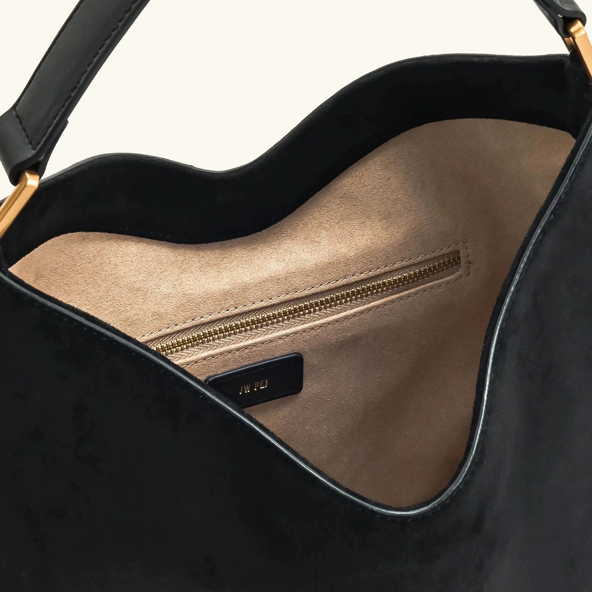 Olivia Hobo Shoulder Bag | Drawstring Detail Gold-Tone Shoulder Bag
