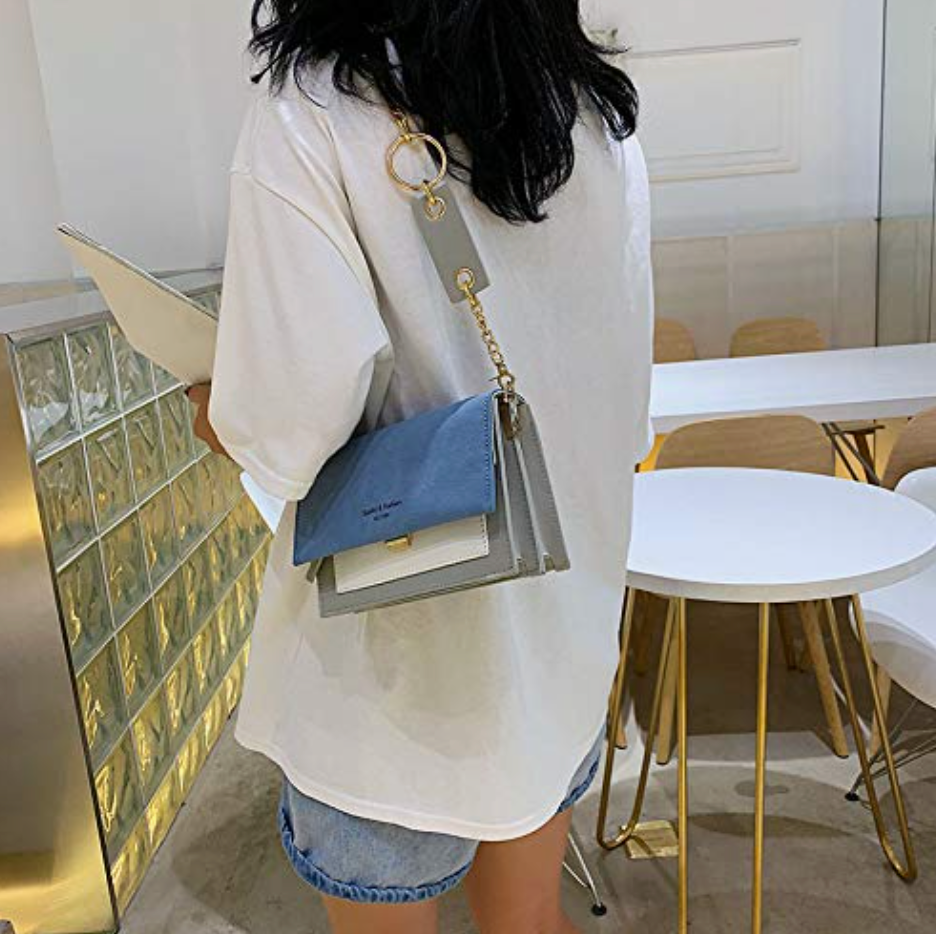 Ladies Crossbody Bag - Structured Design - Adjustable Strap - Gold-Colored Closure