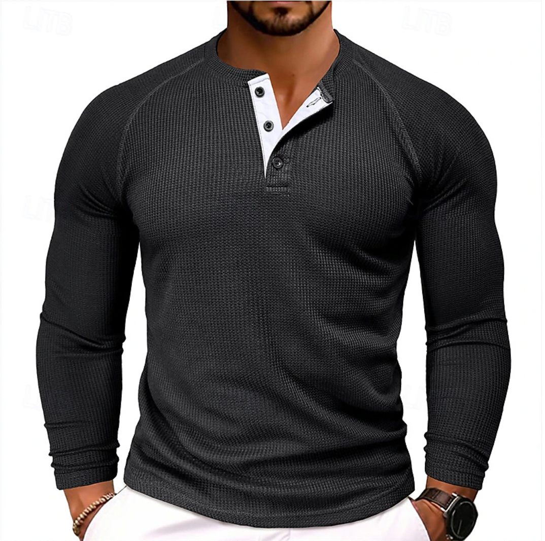 Liam | Henley Shirt With Long Sleeves