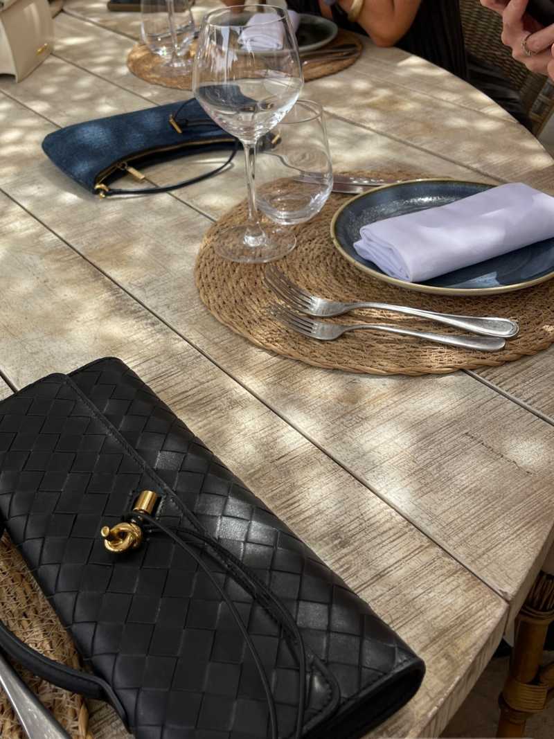 Ladies Clutch Bag - Luxury Woven Design - Flap Closure - Stylish Handle