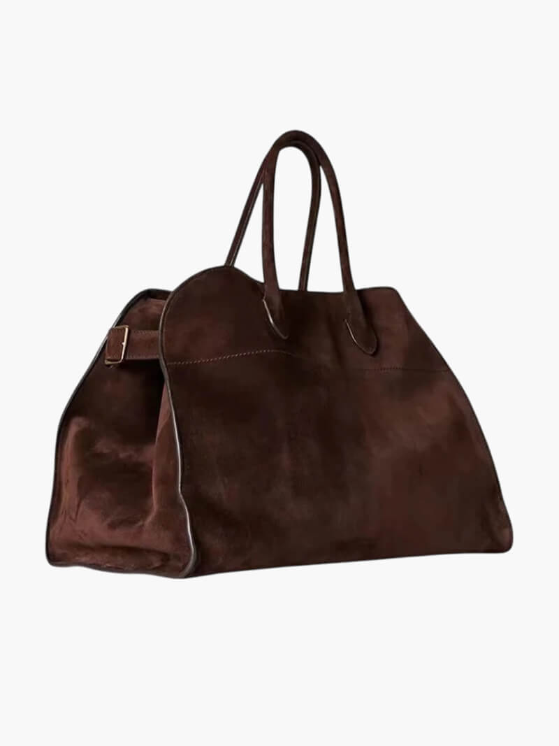 Ladies Handbag - Luxury Suede - Large Structure - Elegant Dome Shape - Functional Design