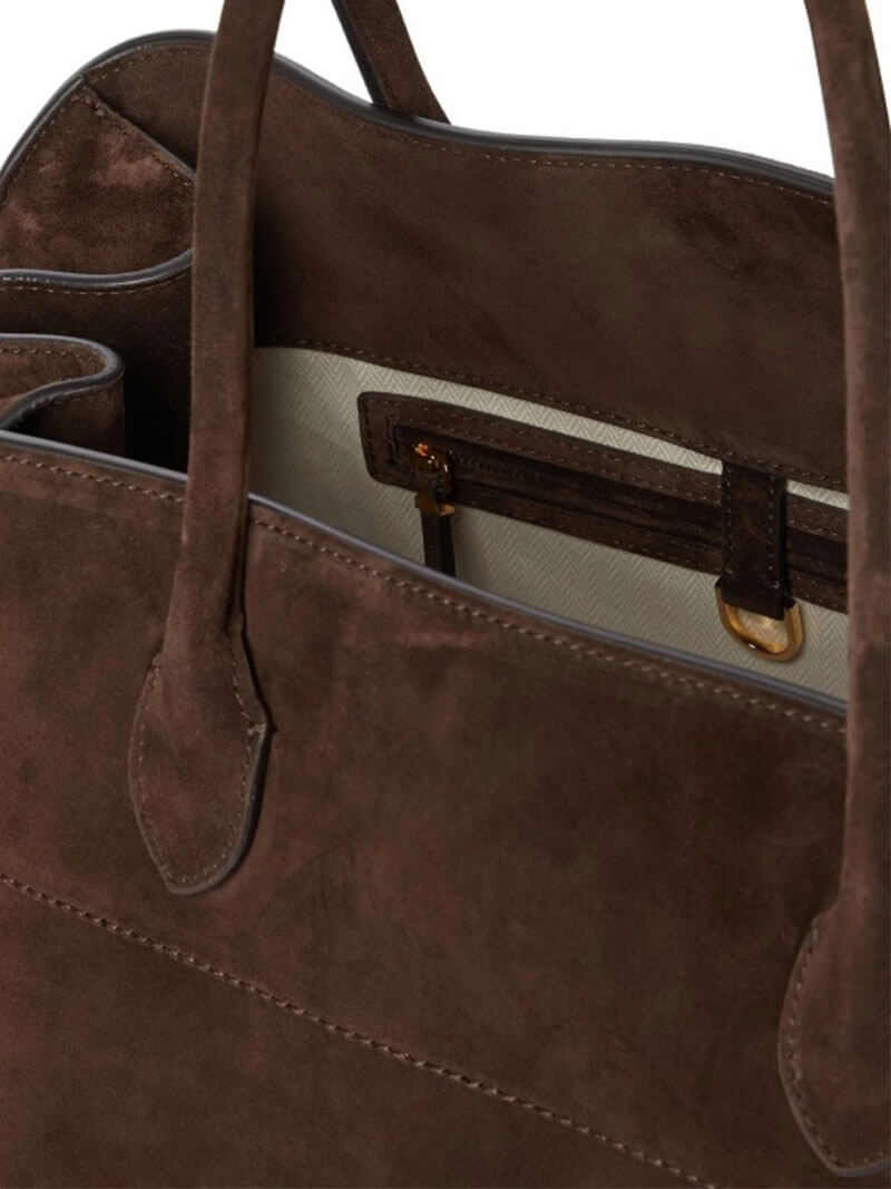 Ladies Handbag - Luxury Suede - Large Structure - Elegant Dome Shape - Functional Design