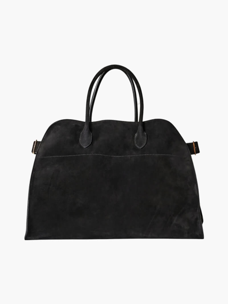 Ladies Handbag - Luxury Suede - Large Structure - Elegant Dome Shape - Functional Design