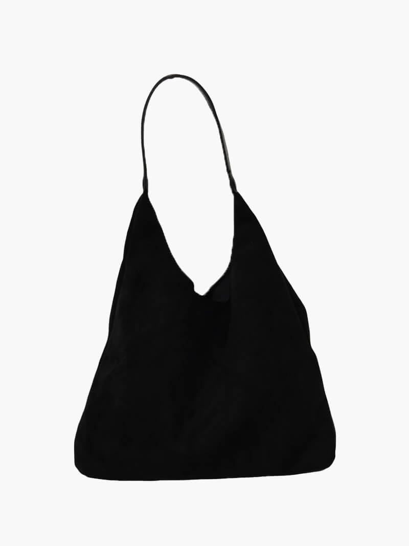 Ladies Shoulder Bag – Suede Hobo – Soft Unstructured Form – Spacious Casual Bag