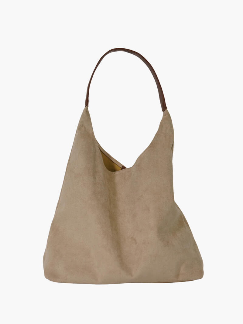 Ladies Shoulder Bag – Suede Hobo – Soft Unstructured Form – Spacious Casual Bag