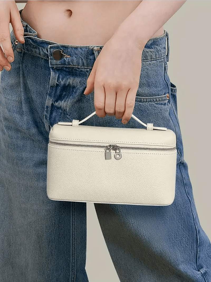Structured women's handbag - elegant leather bag