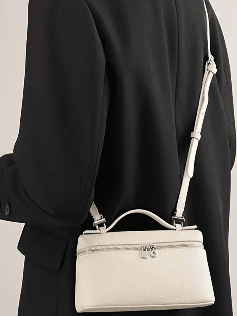 Structured women's handbag - elegant leather bag