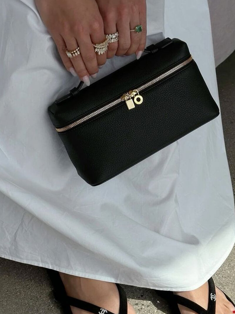 Structured women's handbag - elegant leather bag