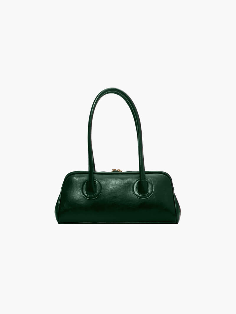 Ladies Shoulder Bag - Genuine Leather - Structured Model - Zip Closure - Timeless Design