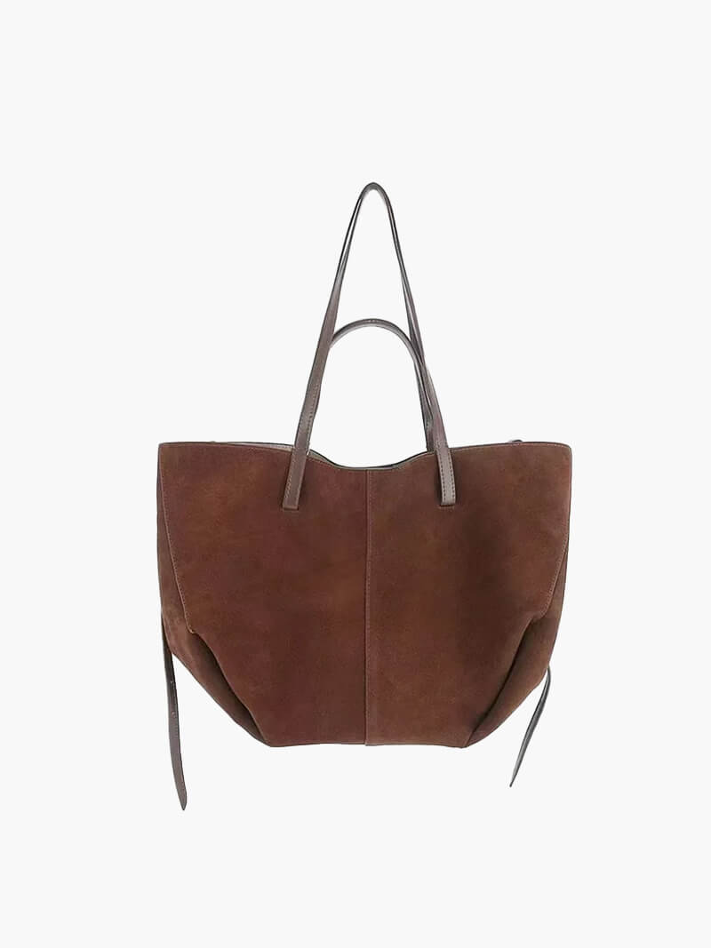 Women's Tote Bag – Suede Leather – Spacious Design – Minimalist – Shoulder Model