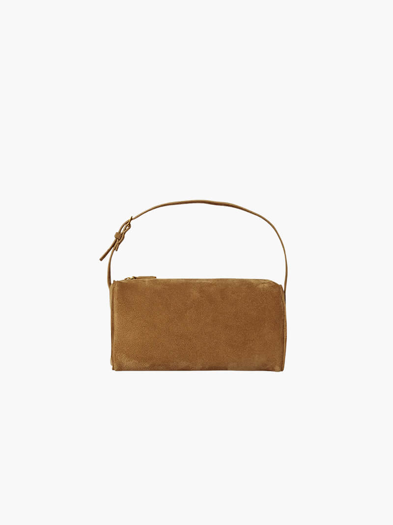 Women's Shoulder Bag - Suede - Adjustable Strap - Zipper Closure - Stylish & Functional