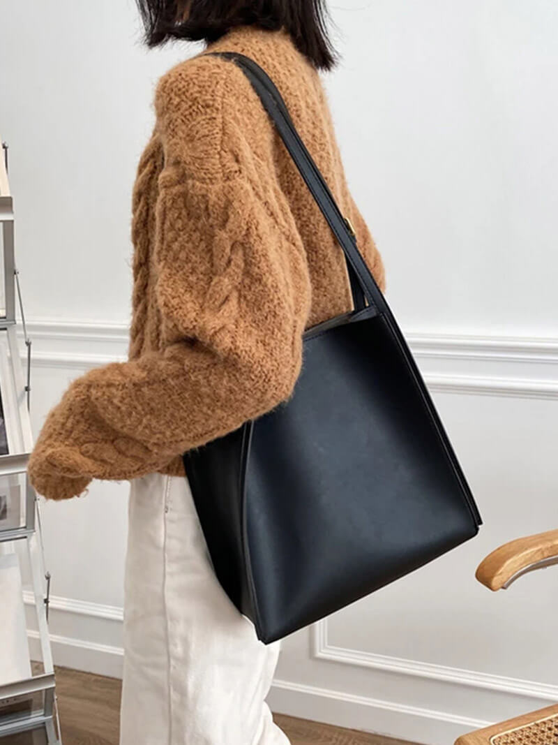 Leather women's shoulder bag - casual everyday bag