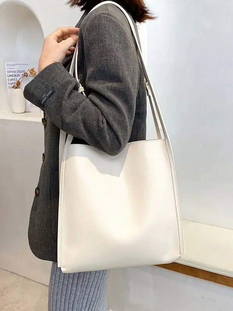 Leather women's shoulder bag - casual everyday bag