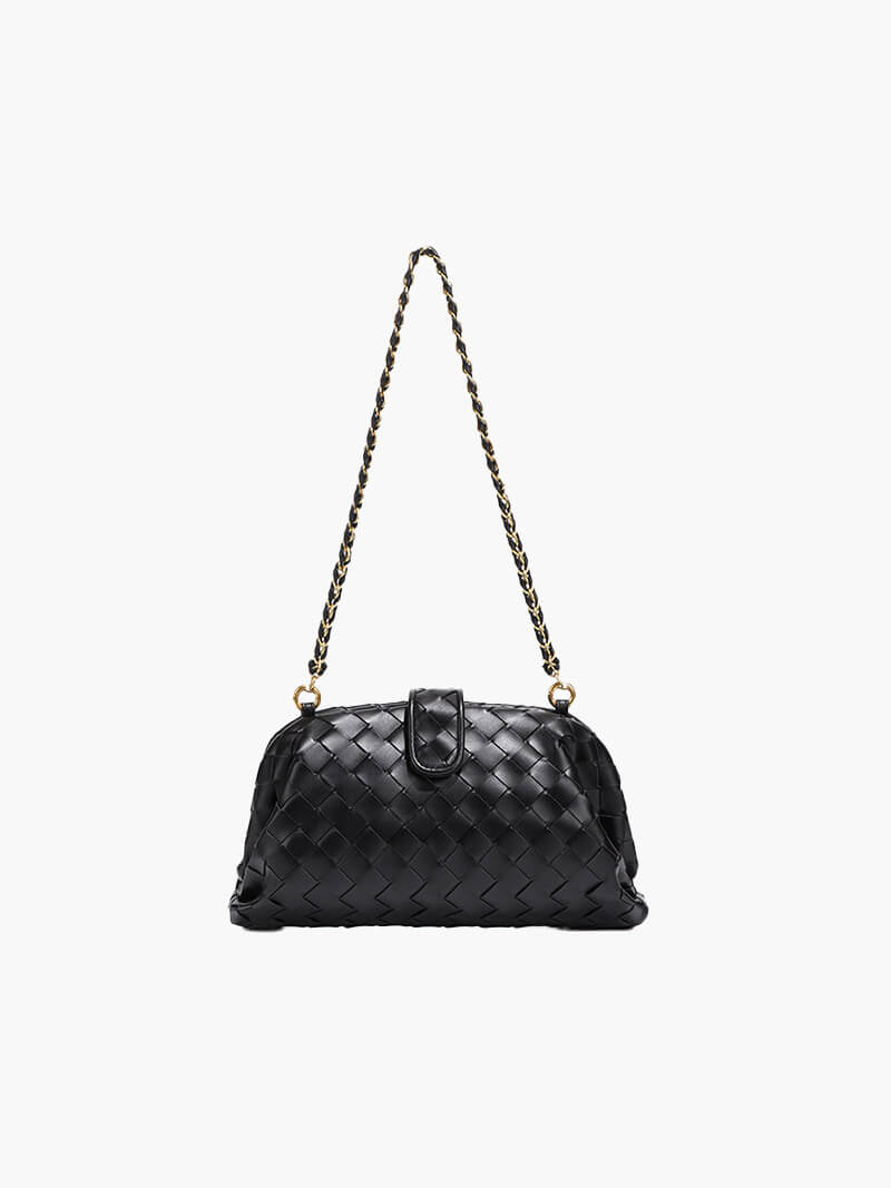 Woven shoulder bag for women - leather and elegant bag