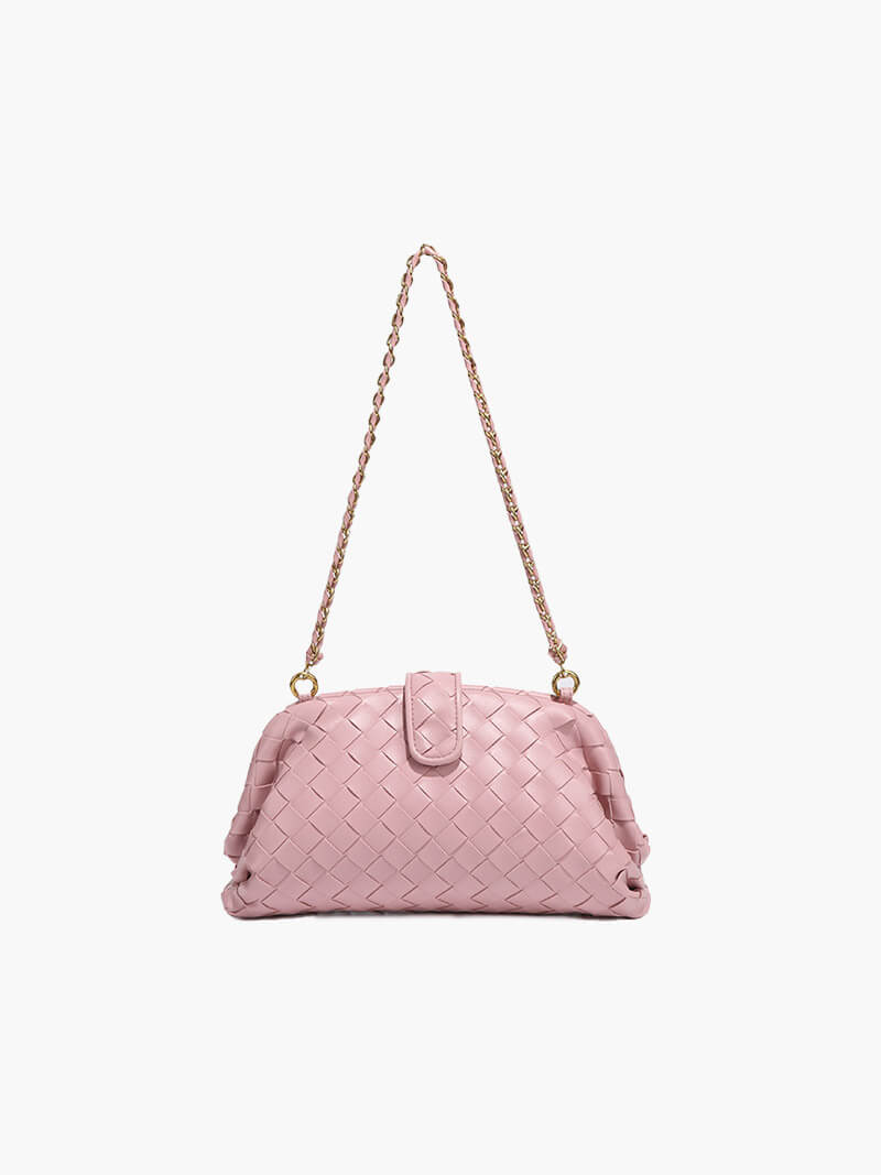 Woven shoulder bag for women - leather and elegant bag