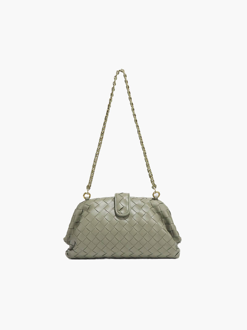 Woven shoulder bag for women - leather and elegant bag