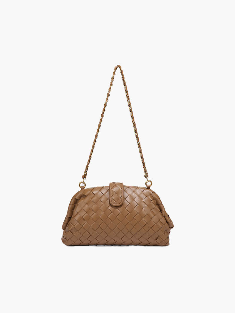 Woven shoulder bag for women - leather and elegant bag