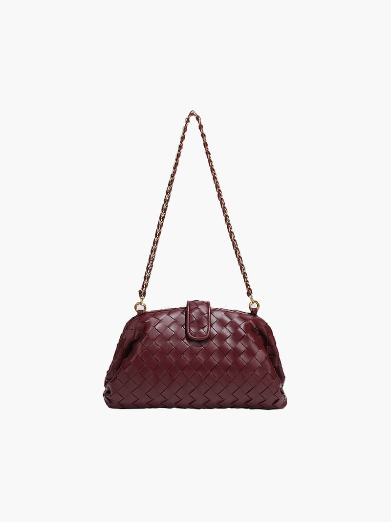 Woven shoulder bag for women - leather and elegant bag