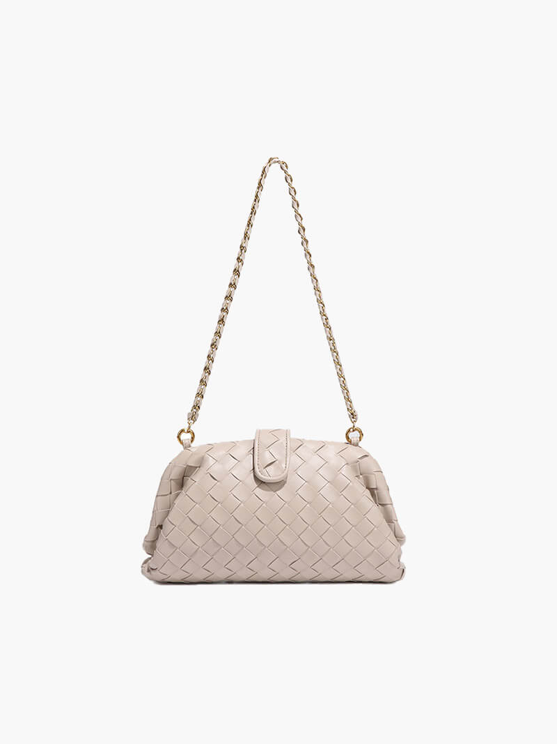 Woven shoulder bag for women - leather and elegant bag