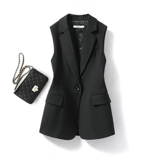 Sleeveless blazer - elegant women's suit jacket