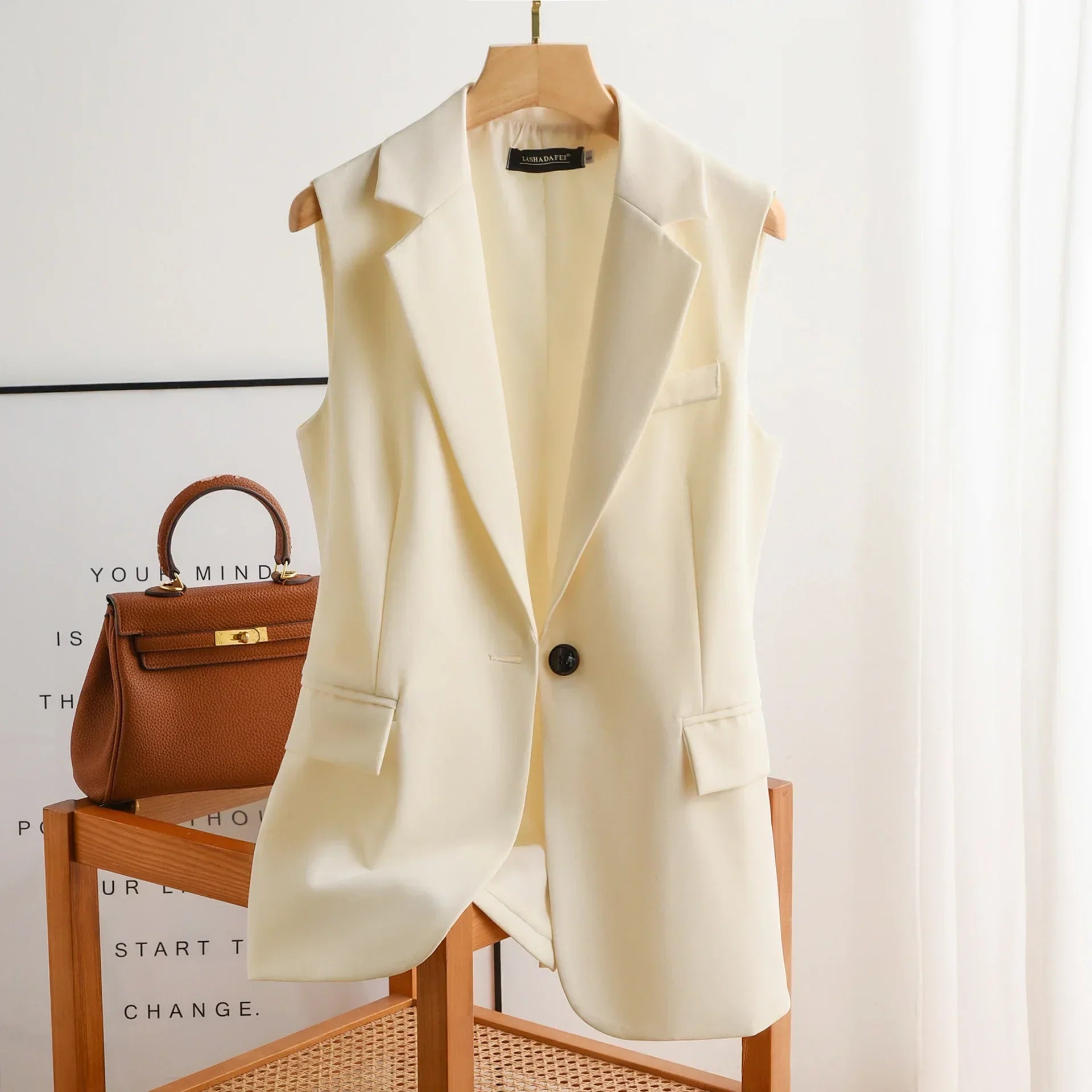 Sleeveless blazer - elegant women's suit jacket