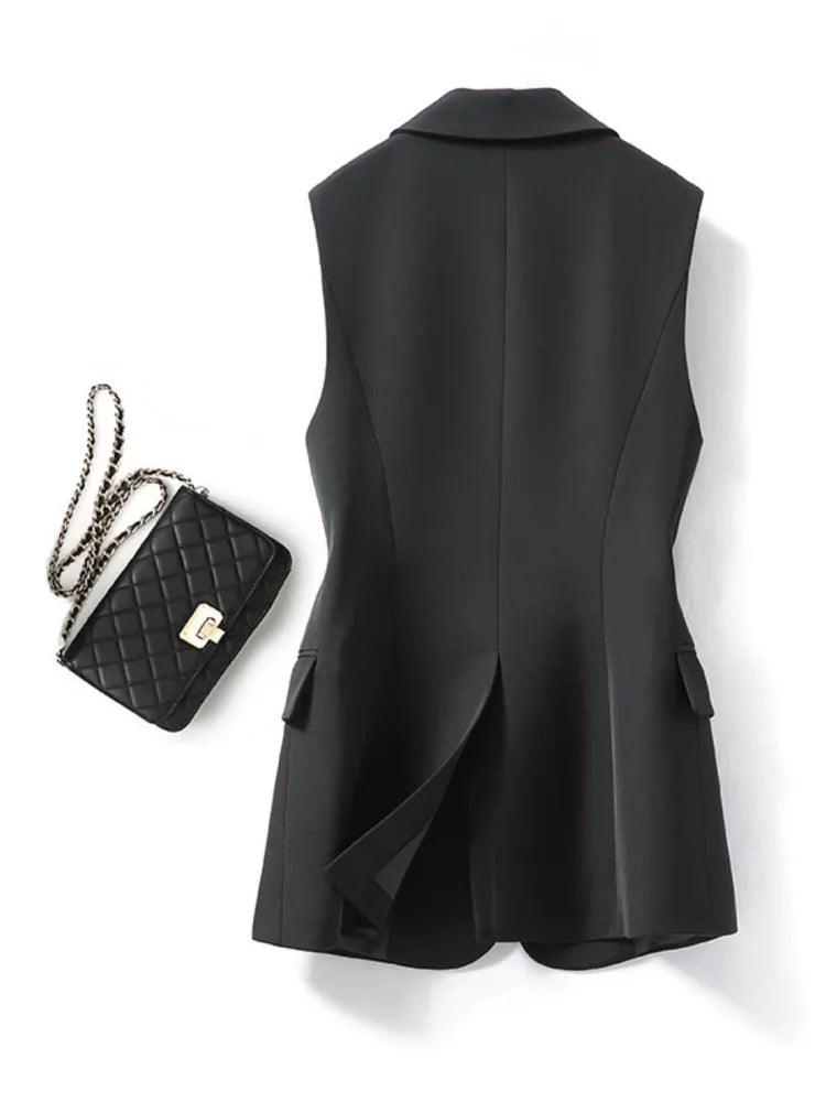 Sleeveless blazer - elegant women's suit jacket