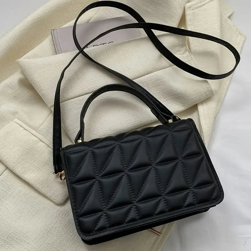 Checked Quilt - Crossbody Handbag