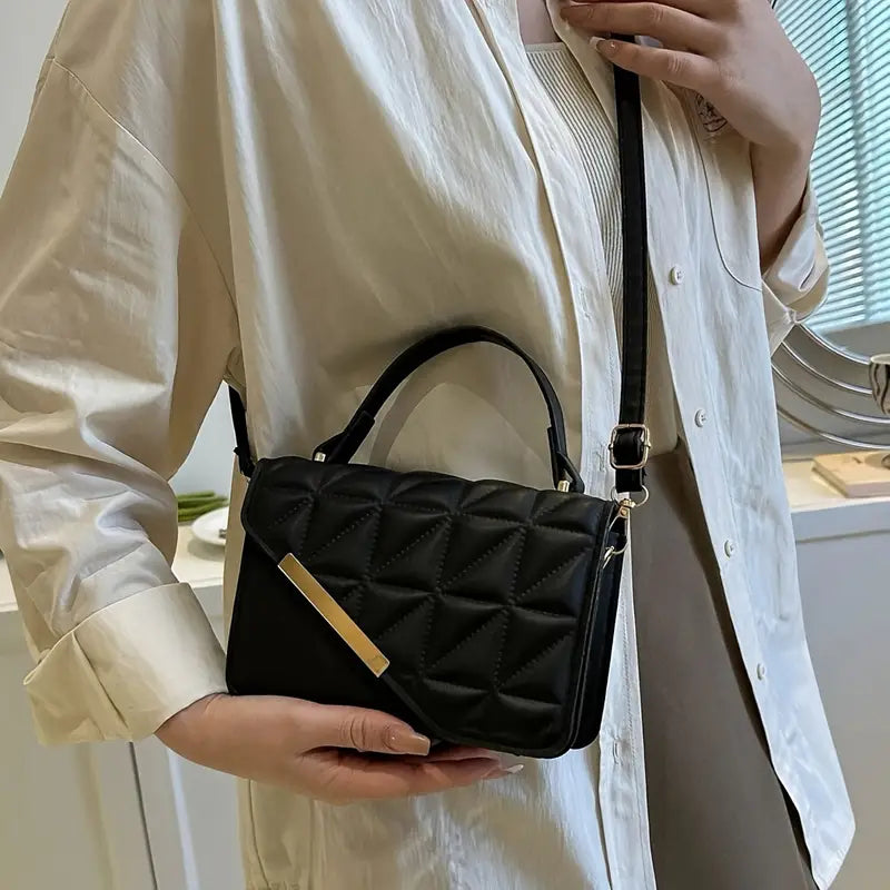 Checked Quilt - Crossbody Handbag