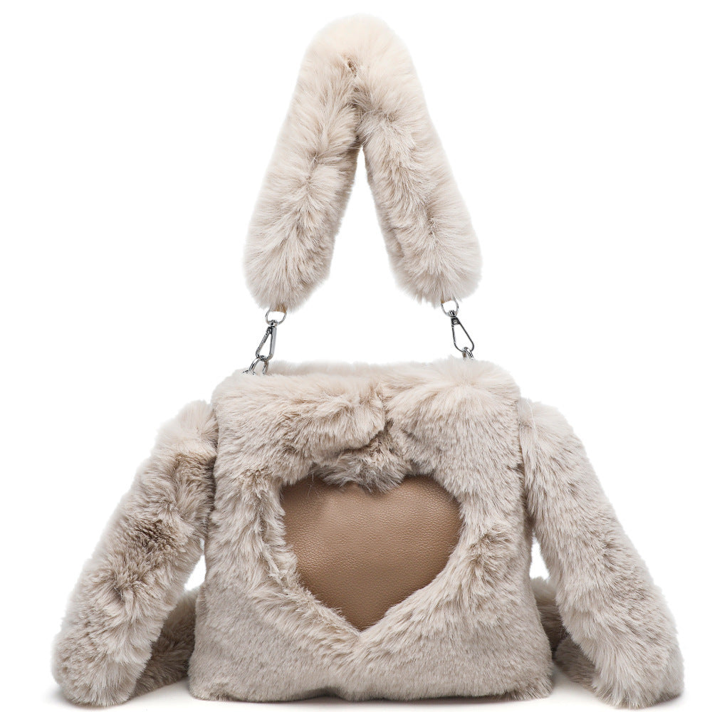 Ellie - Fluffy Heart-Shaped Tote Bag