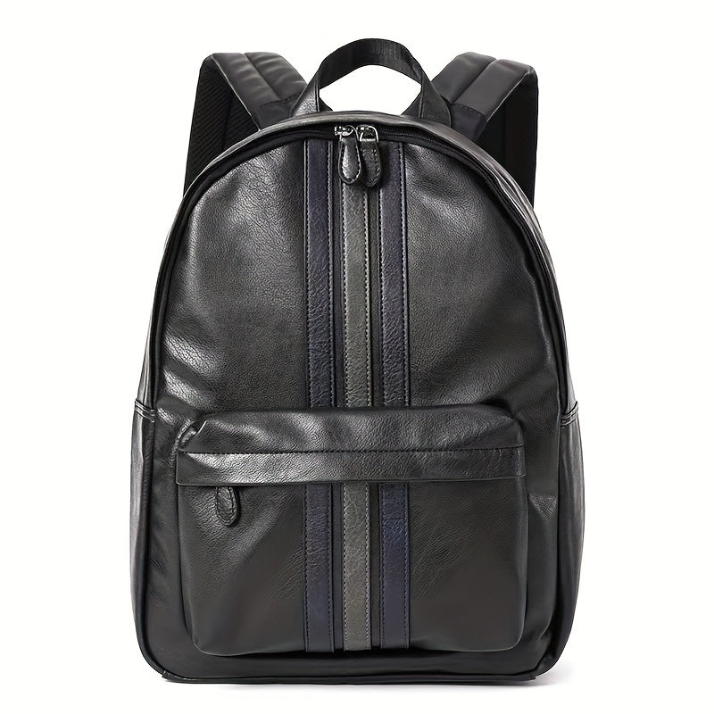 Unisex Backpack – Faux Leather – Structured Design – Front Pocket with Zipper – Adjustable Straps