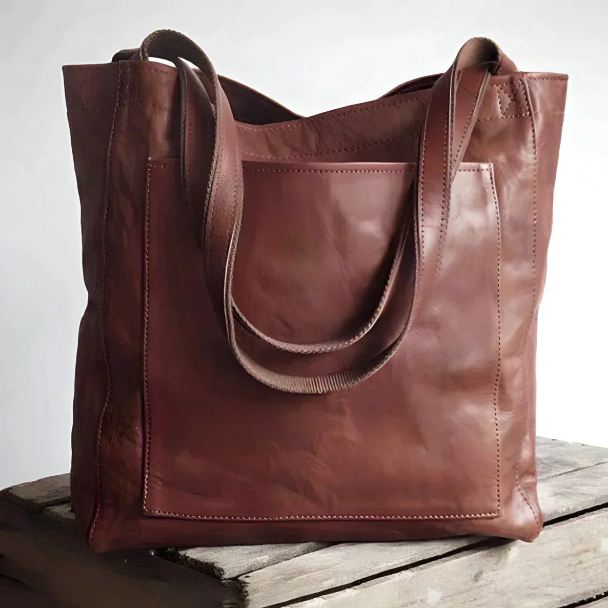 Leather tote bag - spacious women's handbag for daily use