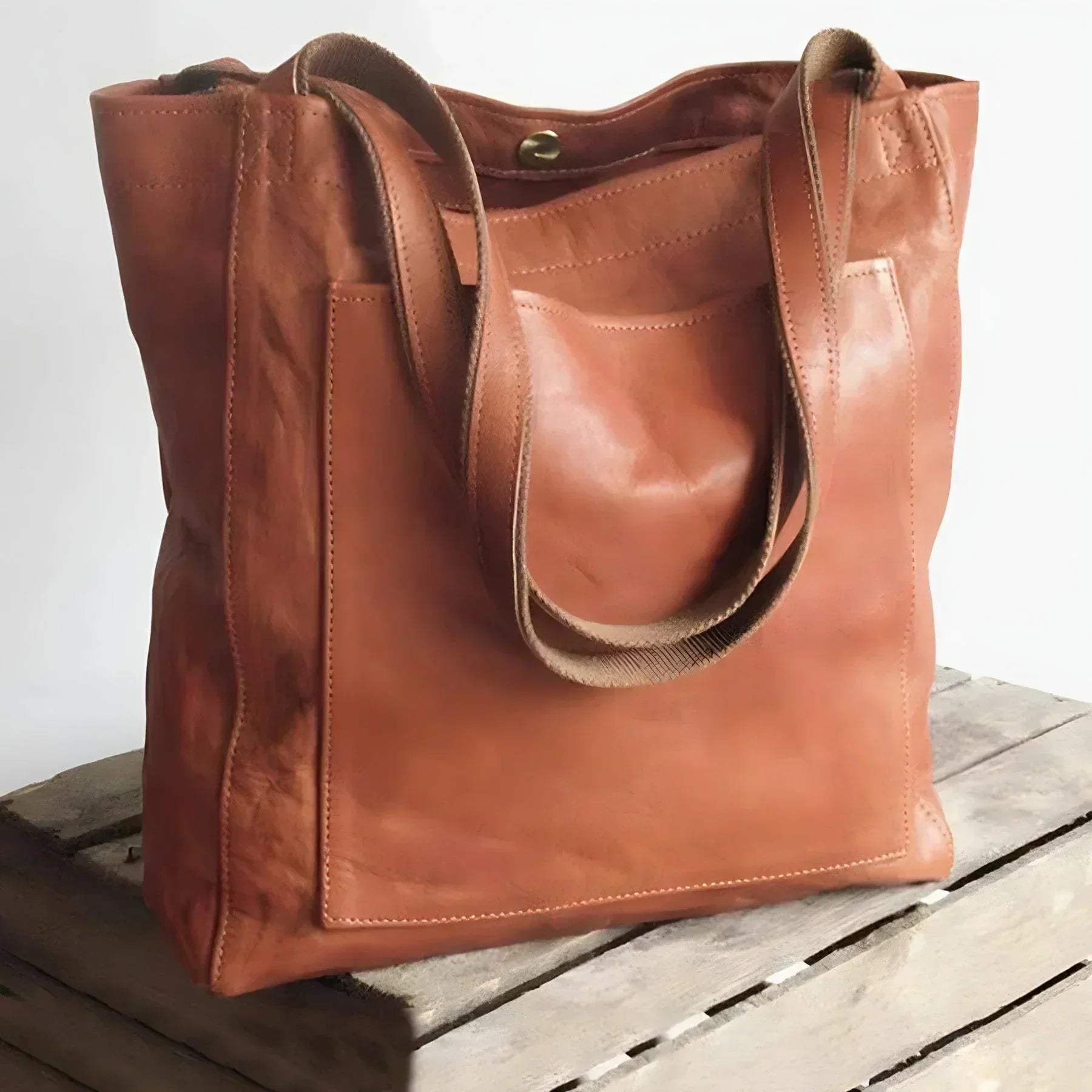 Leather tote bag - spacious women's handbag for daily use