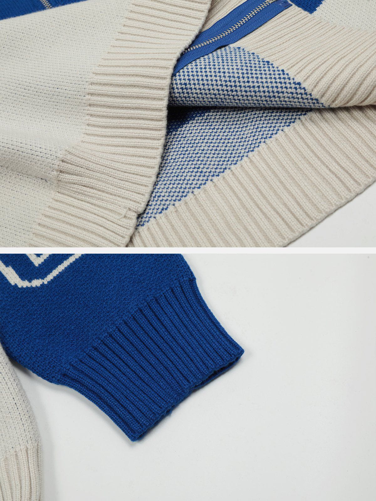 Women's Knitted Cardigan - Loose Fit - Zip Closure - Long Sleeves - Streetstyle Knit