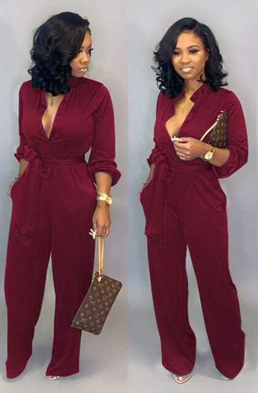 Niva – Stylish Jumpsuit With Long Sleeves For Women